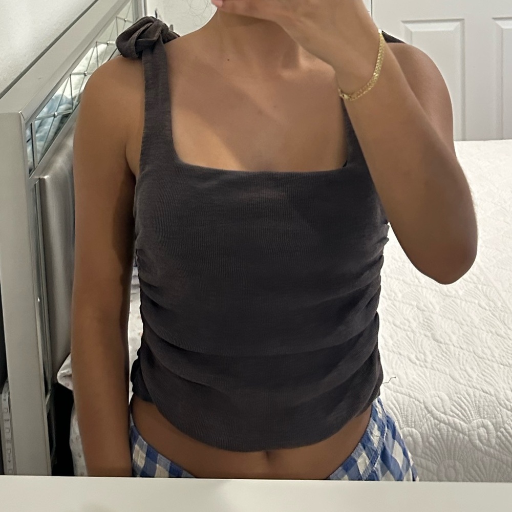 Free People Dark Gray Tank Top